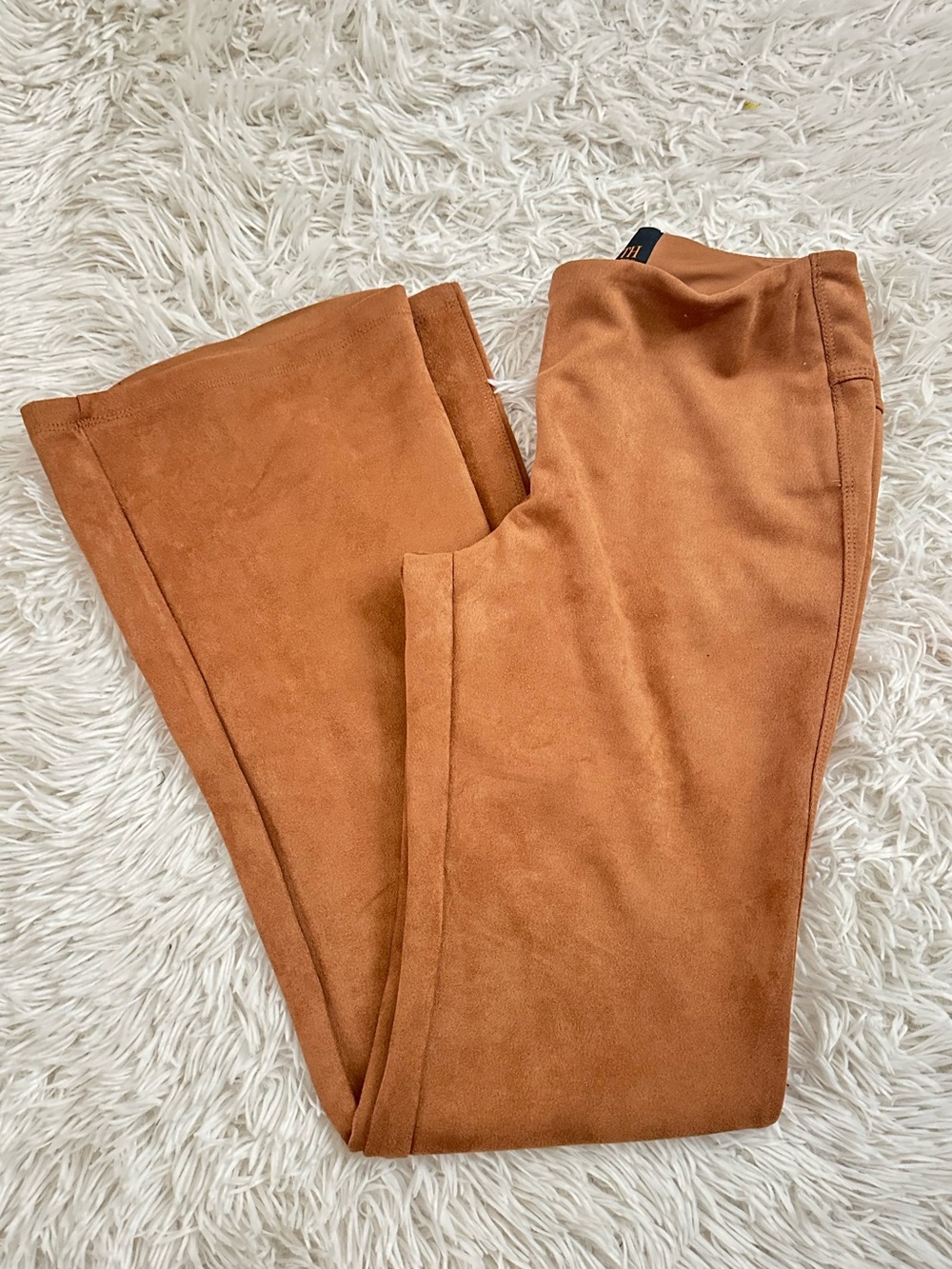Tan Suede-Feel Flare Pants